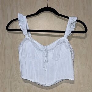 White Ruffled Women's Top small snag